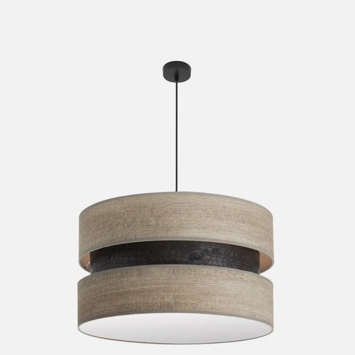 Abrila COLET Negro/Madera Gris - Colgante Moderno 3xE27 60 cm