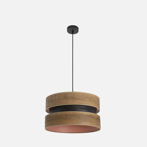 Abrila COLET Negro/Madera Oscura - Colgante Moderno 1xE27 40 cm