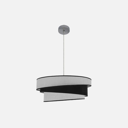 Abrila HARA Cromo/Blanco-Negro - Colgante Moderno 2xE27 50 cm