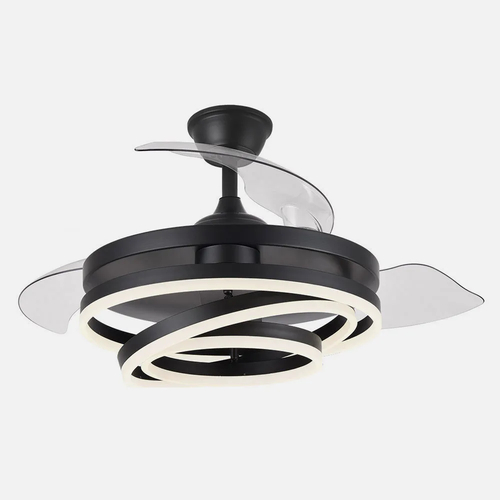 Abrila KAI Negro - Ventilador de Techo Aspas Retráctiles 72 W F