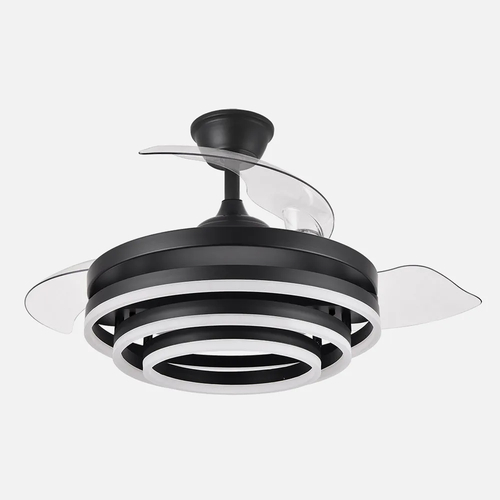 Abrila KAI Negro - Ventilador de Techo Aspas Retráctiles 72 W F