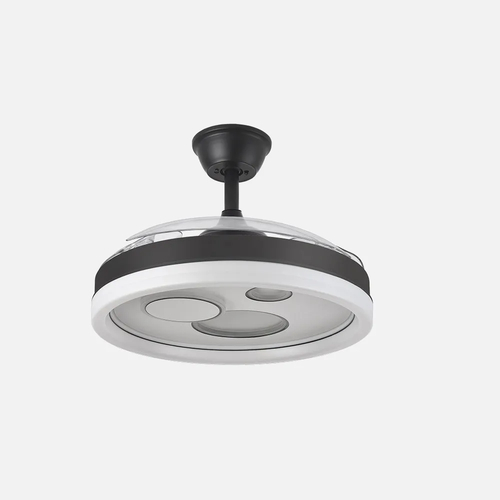 Abrila TURIA Negro/Blanco - Ventilador de Techo Aspas Retráctiles 72 W F
