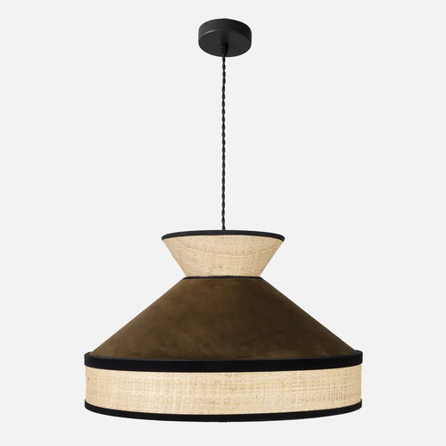 Abrila FABRIZIO Natural/Negro/Marrón - Colgante Moderno 1xE27 50 cm