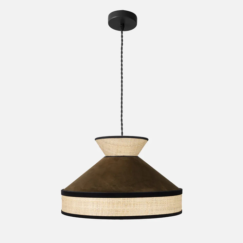 Abrila FABRIZIO Natural/Negro/Marrón - Colgante Moderno 1xE27 40 cm