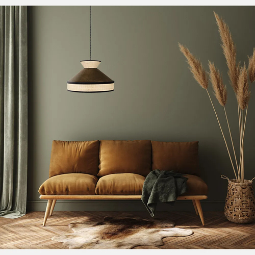 Abrila FABRIZIO Natural/Negro/Marrón - Colgante Moderno 1xE27 50 cm