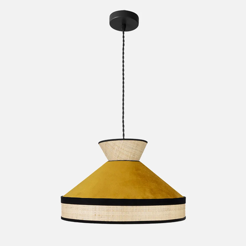 Abrila FABRIZIO Natural/Negro/Yema - Colgante Moderno 1xE27 40 cm