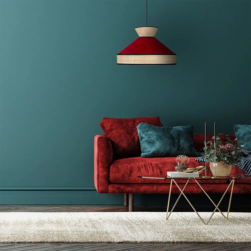 Abrila FABRIZIO Natural/Negro/Rojo - Colgante Moderno 1xE27 50 cm
