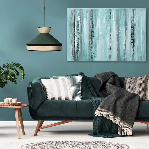 Abrila FABRIZIO Natural/Negro/Verde - Colgante Moderno 1xE27 50 cm