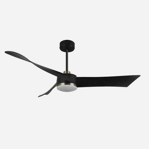 Abrila TEMPEL Negro / Cuero - Ventilador de Techo Aspas Normales 26 W F