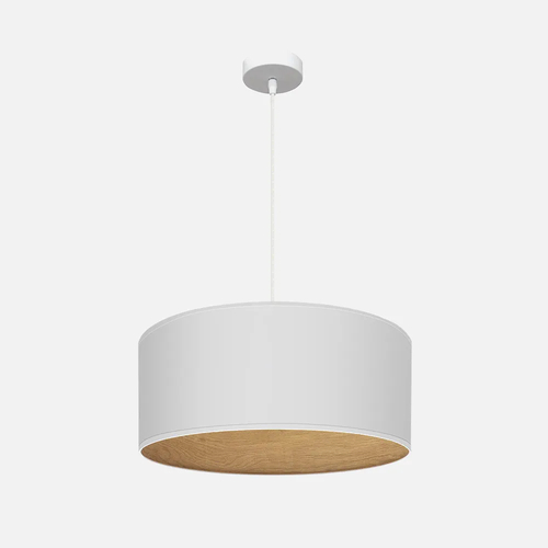 Abrila TANIA Blanco/Madera Clara - Colgante Moderno 1xE27 50 cm