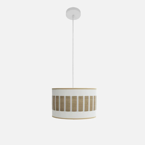 Abrila IVANNA Blanco/Madera Clara - Colgante Moderno 1xE27 30 cm