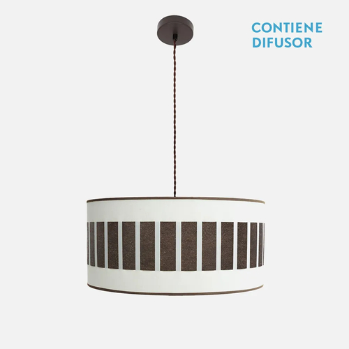 Abrila IVANNA Blanco/Oxido - Colgante Moderno 2xE27 50 cm