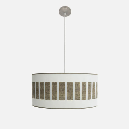 Abrila IVANNA Blanco/Madera Gris - Colgante Moderno 2xE27 50 cm