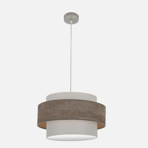 Abrila MYRIAM Níquel/Madera Gris - Colgante Moderno 2xE27 50 cm