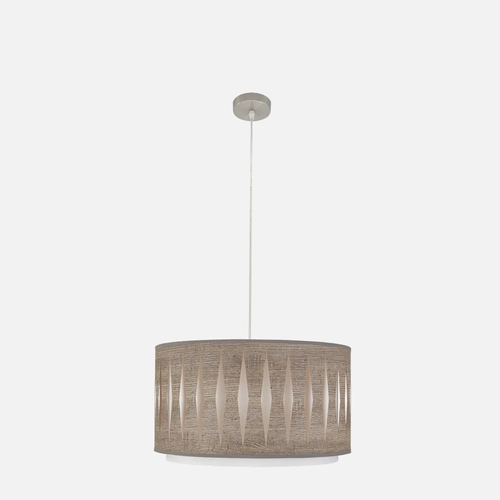 Abrila ALEXANDRA Níquel/Madera Gris - Colgante Moderno 1xE27 40 cm