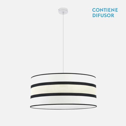 Abrila KARLA Blanco/Beis - Colgante Moderno 3xE27 60 cm