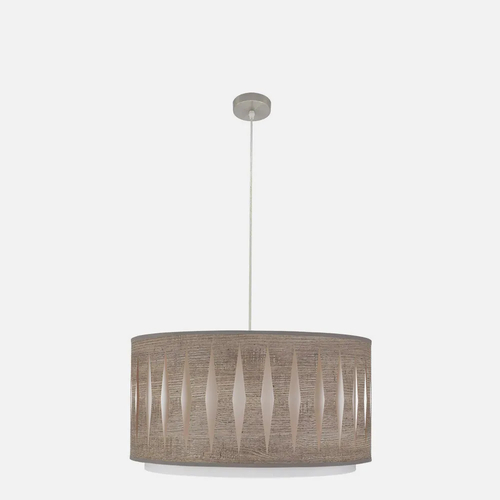 Abrila ALEXANDRA Níquel/Madera Gris - Colgante Moderno 2xE27 50 cm
