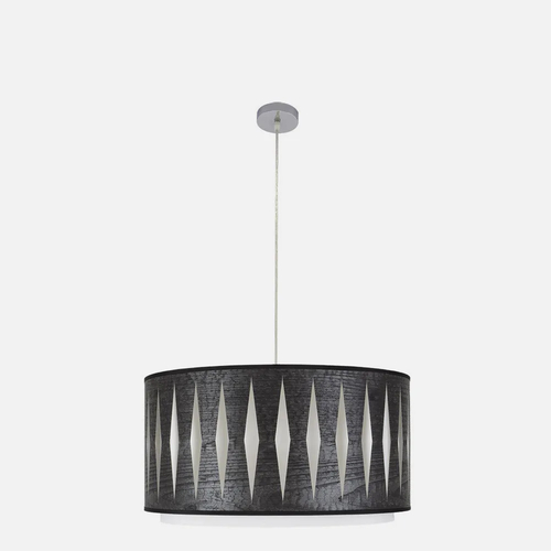 Abrila ALEXANDRA Cromo/Madera Negra - Colgante Moderno 2xE27 50 cm