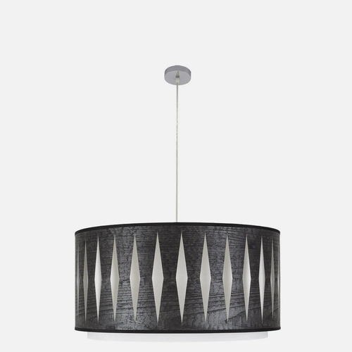 Abrila ALEXANDRA Cromo/Madera Negra - Colgante Moderno 3xE27 60 cm