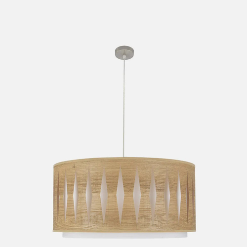 Abrila ALEXANDRA Níquel/Madera Clara - Colgante Moderno 3xE27 60 cm