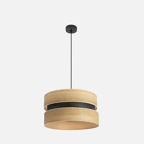 Abrila COLET Negro/Madera Clara - Colgante Moderno 1xE27 40 cm
