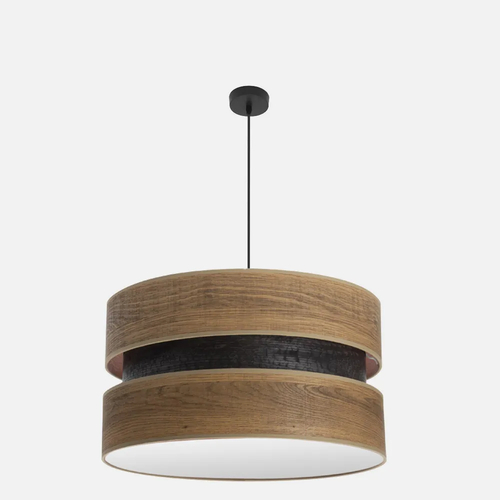Abrila COLET Negro/Madera Oscura - Colgante Moderno 3xE27 60 cm
