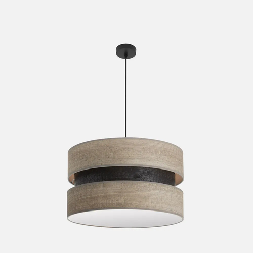 Abrila COLET Negro/Madera Gris - Colgante Moderno 2xE27 50 cm