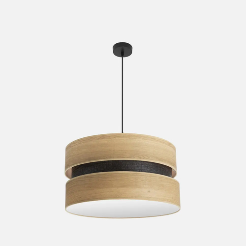 Abrila COLET Negro/Madera Clara - Colgante Moderno 2xE27 50 cm