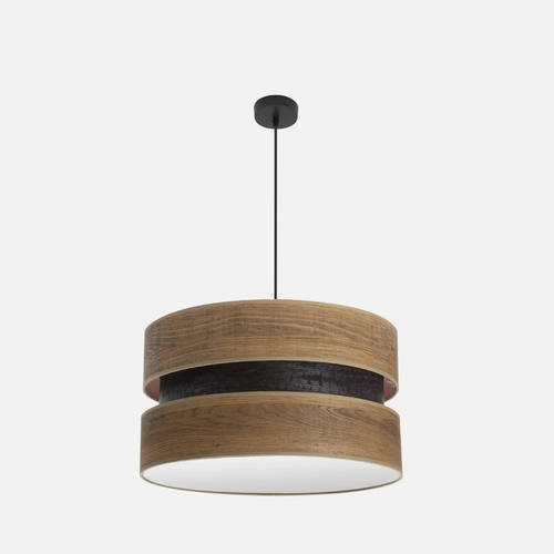 Abrila COLET Negro/Madera Oscura - Colgante Moderno 2xE27 50 cm