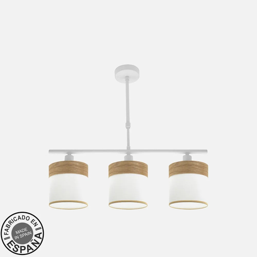 Abrila CLOE Blanco/Madera Clara - Lámpara Moderna 3xE14