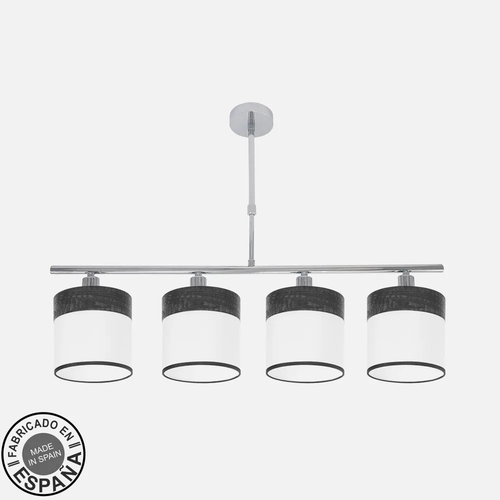 Abrila CLOE Cromo/Blanco-Madera Negra - Lámpara Moderna 4xE14