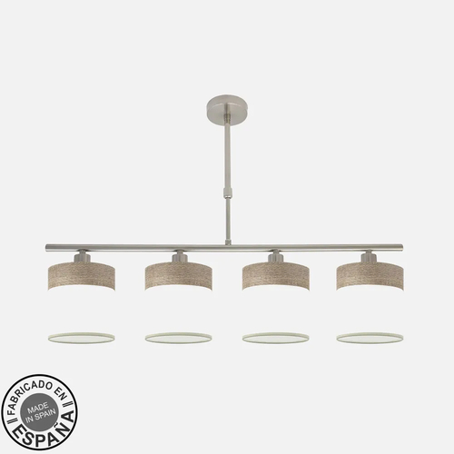 Abrila CLOE Níquel/Blanco-Madera Gris - Lámpara Moderna 4xE14