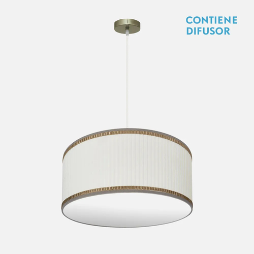 Abrila SOPRANO Cuero / Beige - Colgante Clásico 2xE27 50 cm