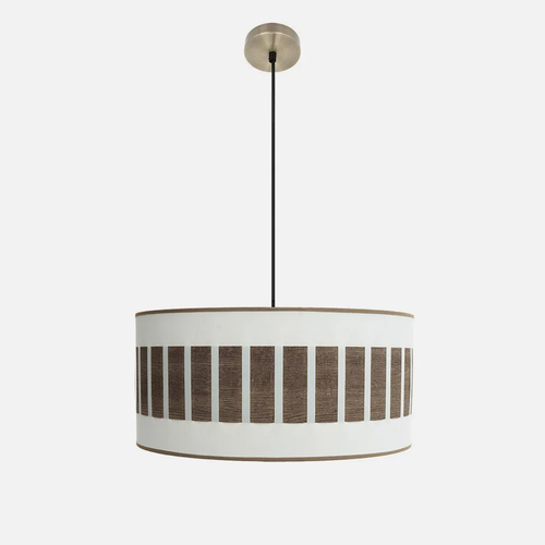 Abrila IVANNA Blanco/Madera Oscura - Colgante Moderno 2xE27 50 cm