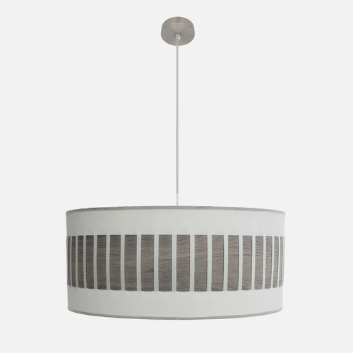 Abrila IVANNA Blanco/Madera Gris - Colgante Moderno 3xE27 60 cm