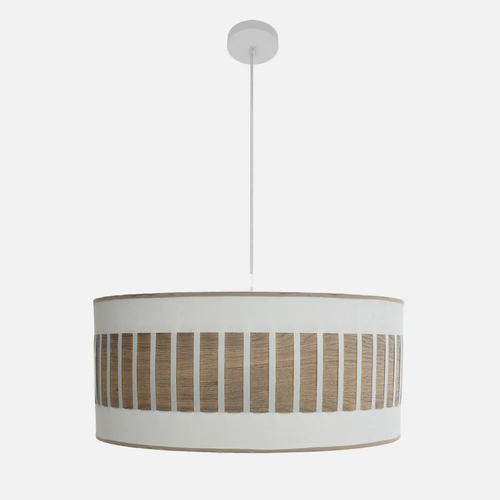 Abrila IVANNA Blanco/Madera Clara - Colgante Moderno 3xE27 60 cm