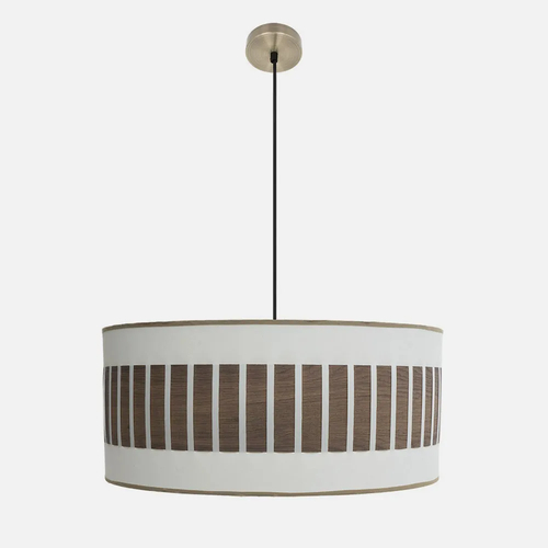 Abrila IVANNA Blanco/Madera Oscura - Colgante Moderno 3xE27 60 cm