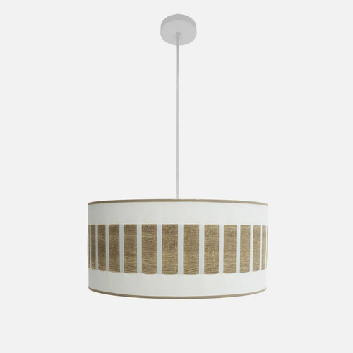 Abrila IVANNA Blanco/Madera Clara - Colgante Moderno 2xE27 50 cm