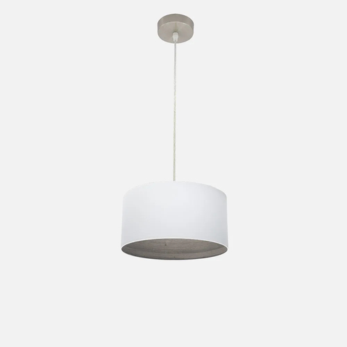 Abrila TATIANA Blanco/Madera Gris - Colgante Moderno 1xE27 30 cm