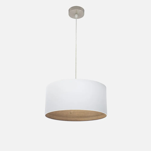 Abrila TATIANA Blanco/Madera Clara - Colgante Moderno 1xE27 40 cm