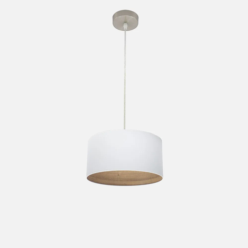 Abrila TATIANA Blanco/Madera Clara - Colgante Moderno 1xE27 30 cm