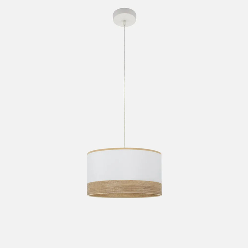 Abrila OLGA Blanco/Madera Clara - Colgante Moderno 1xE27 30 cm