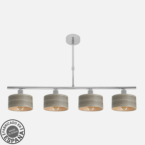 Abrila GILDA Cromo/Madera Gris - Lámpara Moderna 4xE14