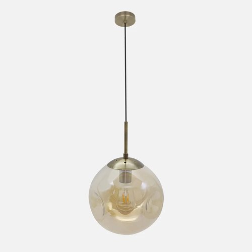 Abrila PINAP Cuero/Ambar - Colgante Moderno 1xE27 25 cm
