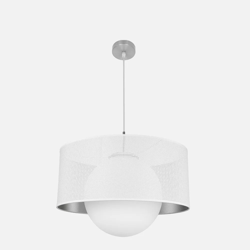 Abrila COSMICO Níquel/Blanco-Plata - Colgante Moderno 1xE27 50 cm