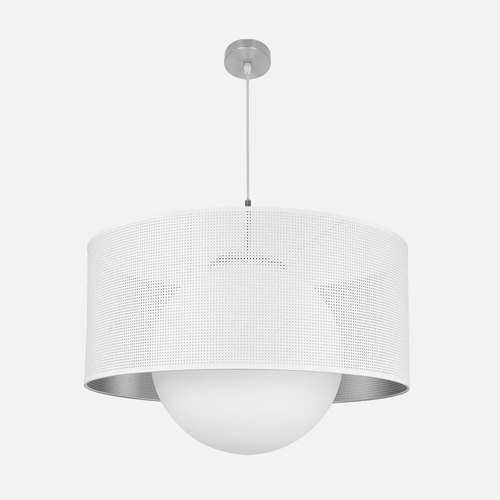 Abrila COSMICO Níquel/Blanco-Plata - Colgante Moderno 1xE27 60 cm