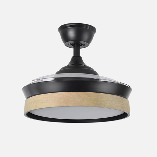 Abrila IGLU Negro/Haya - Ventilador de Techo Aspas Retráctiles 72 W F