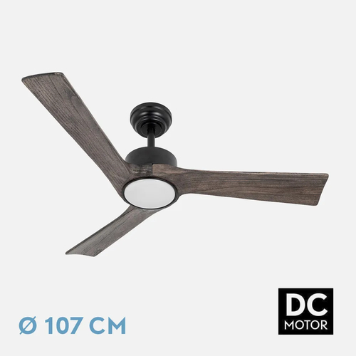 Abrila ORINOCO Negro/Roble - Ventilador de Techo Aspas Normales 24 W F