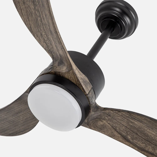 Abrila BEMBEZAR Negro/Roble - Ventilador de Techo Aspas Normales 24 W F
