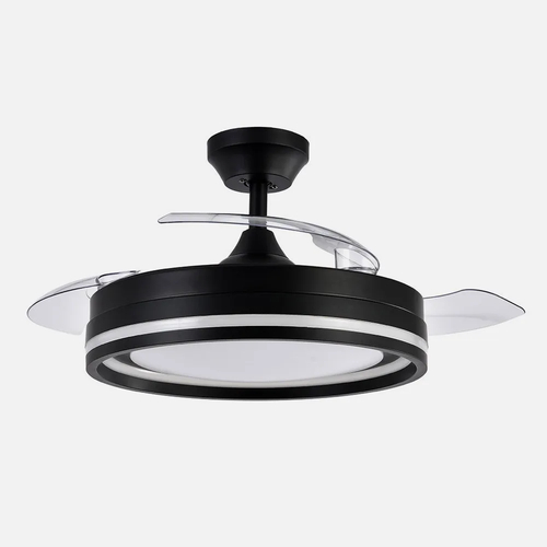 Abrila CERRATO Negro - Ventilador de Techo Aspas Retráctiles 72 W F